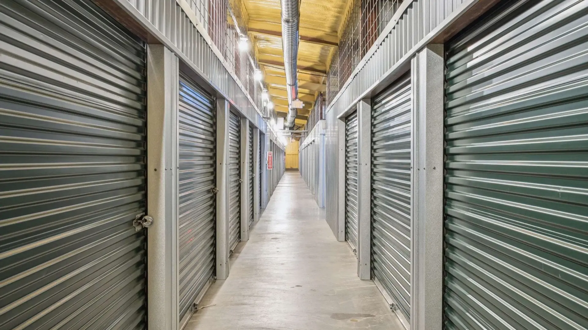 Climate-controlled storage units inside the McCreary Rd building