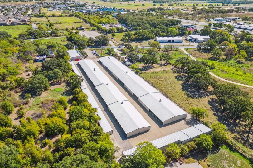 Aerial view of the Temple Hall Hwy storage facility, Granbury TX