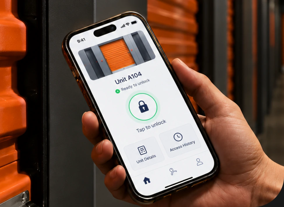 Unlocking a storage unit with a smartphone