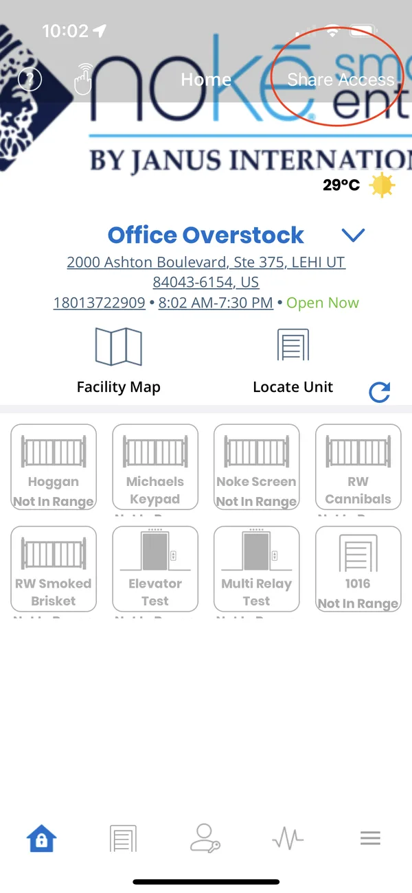 Share access: type their cell number