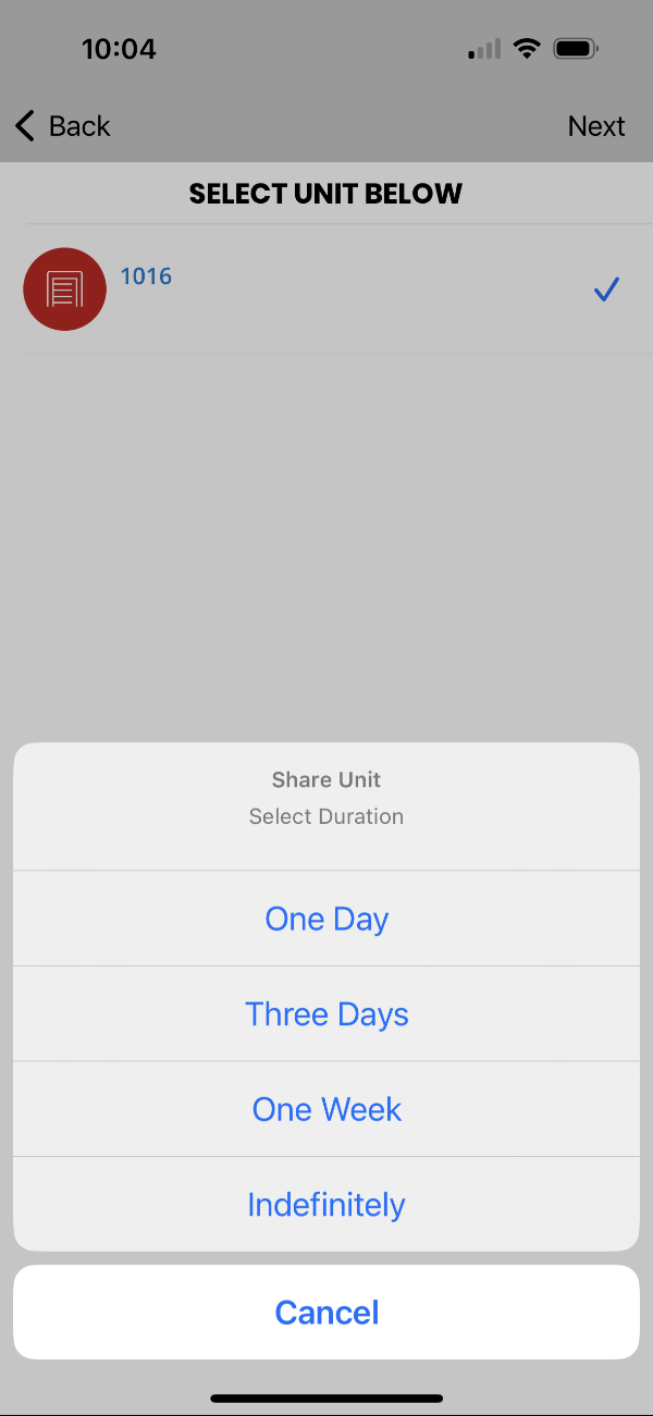 Pick how long: one day, three days, one week, indefinitely